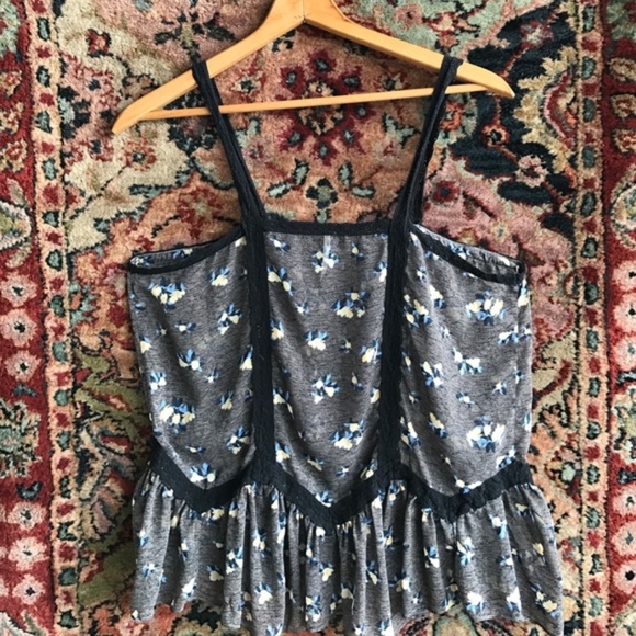 Free People Boho Peasant Pleated Floral Flow Tank - Picture 5 of 8